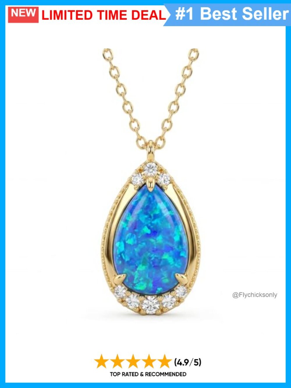 S925 Sterling Silver Opal Pendant Necklace Dainty Gemstone Jewelry Gift